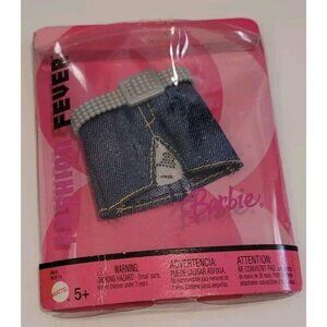 Barbie Fashion Fever Short Denim Skirt With Silver Belt H0874 J1393 Original Pkg